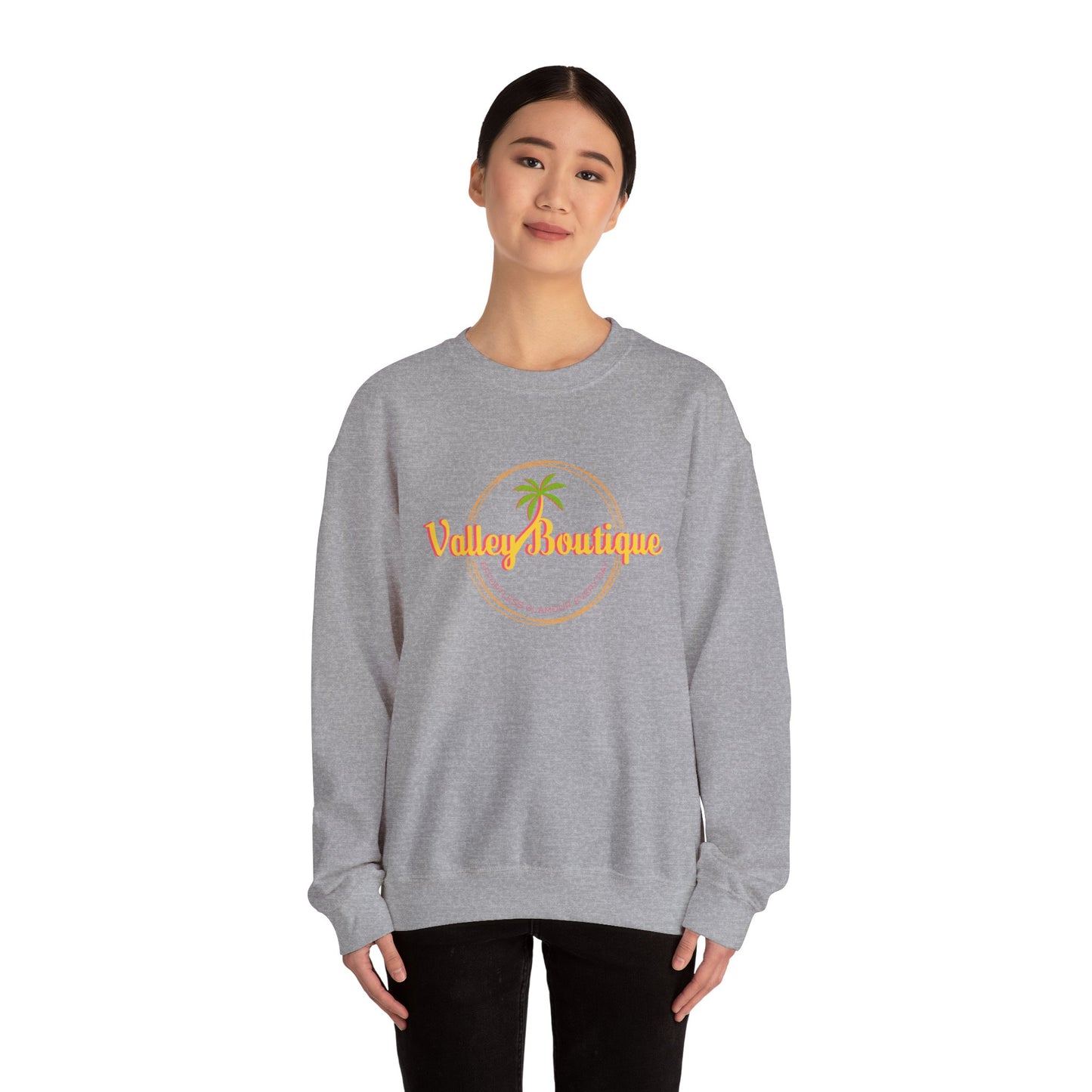 Valley Boutique Logo-Chic Crewneck Sweatshirt