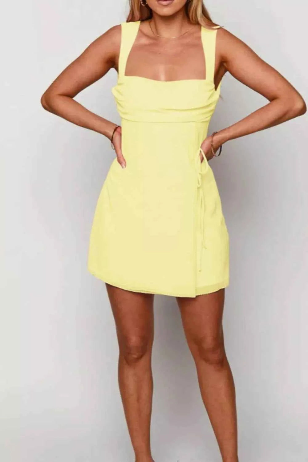Square Neck Sleeveless Mini Dress