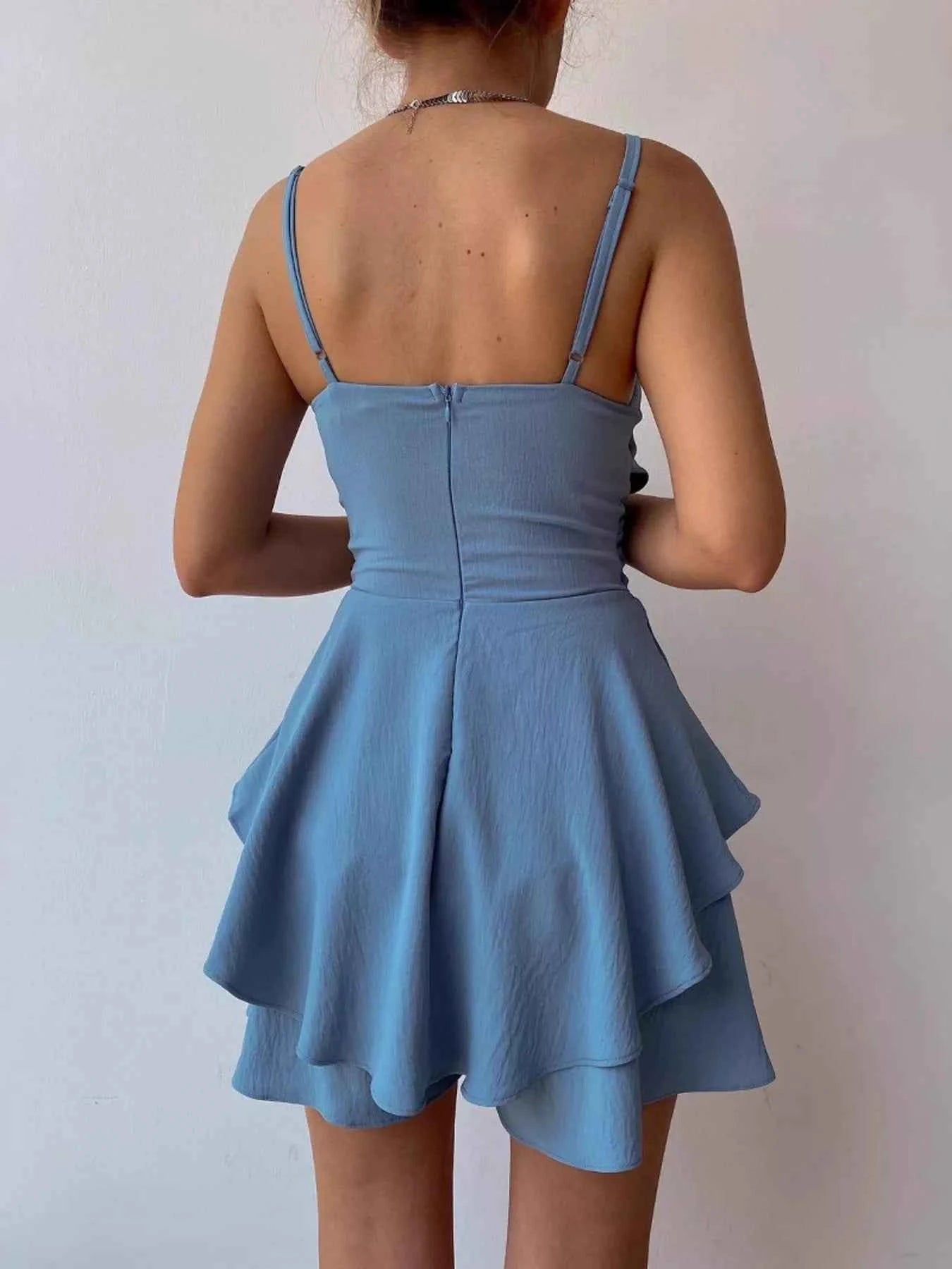 Spaghetti Strap Ruffle Romper