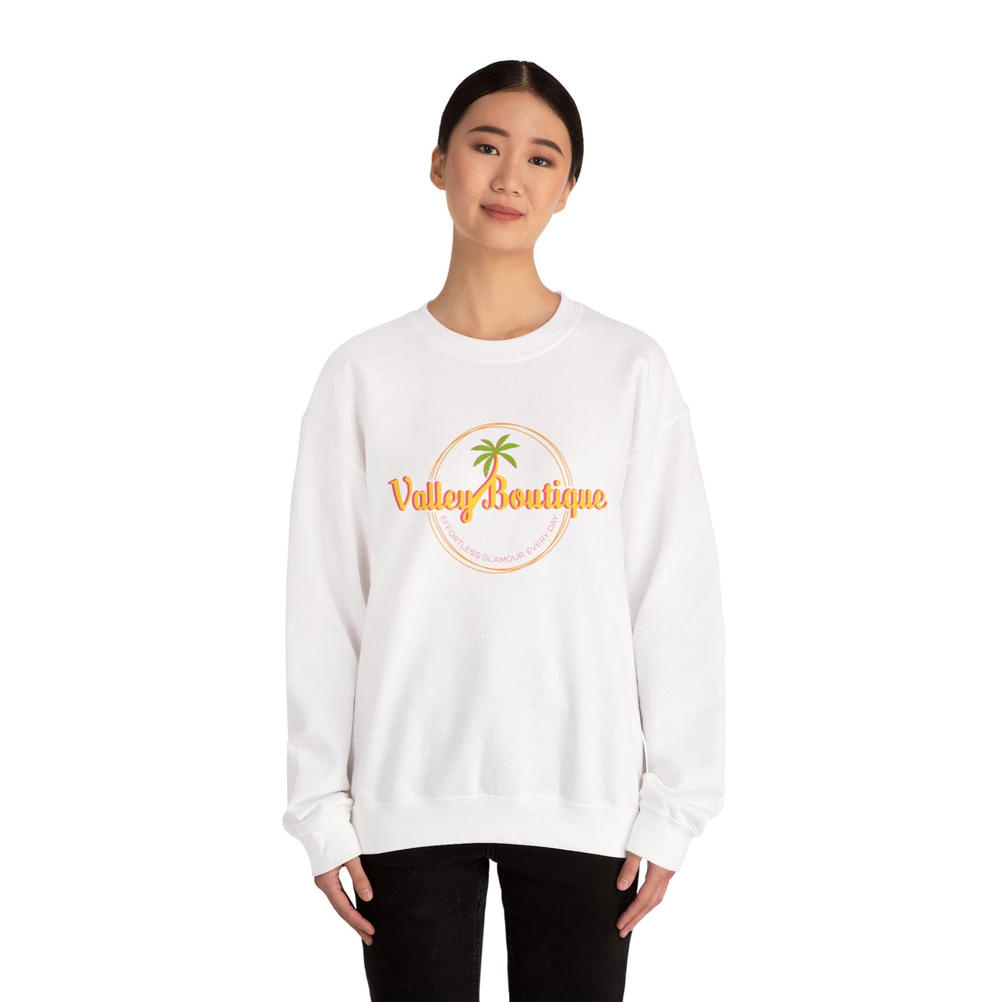 Valley Boutique Logo-Chic Crewneck Sweatshirt