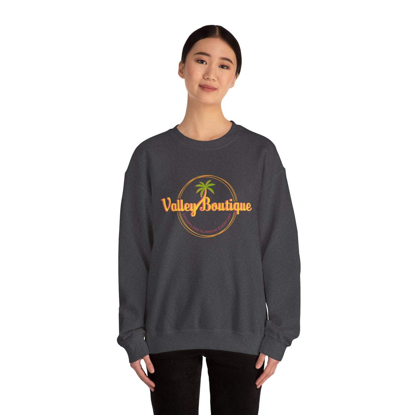 Valley Boutique Logo-Chic Crewneck Sweatshirt