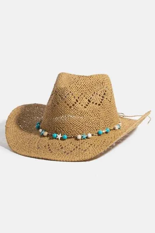 Turquoise and Shell Cowboy Hat
