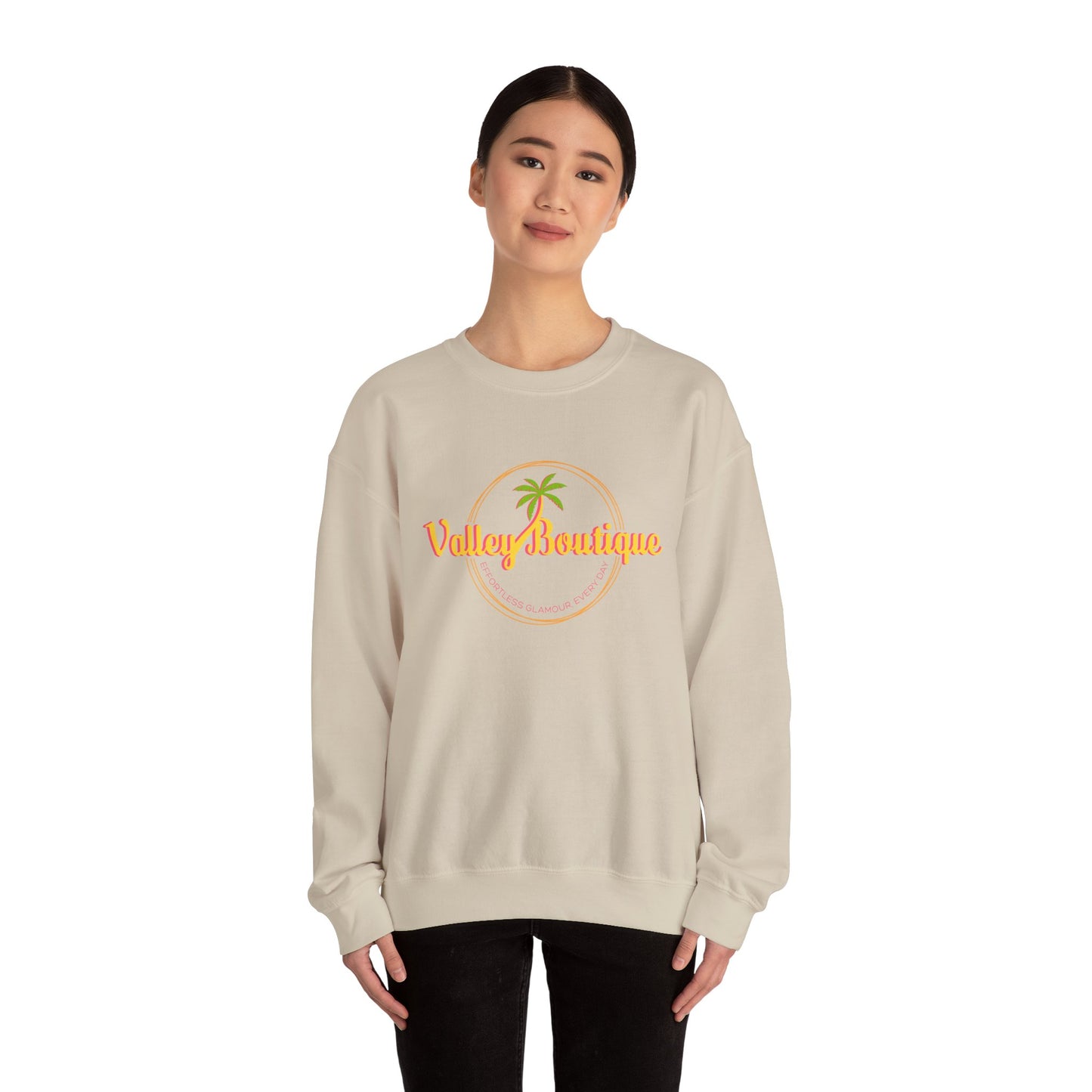 Valley Boutique Logo-Chic Crewneck Sweatshirt