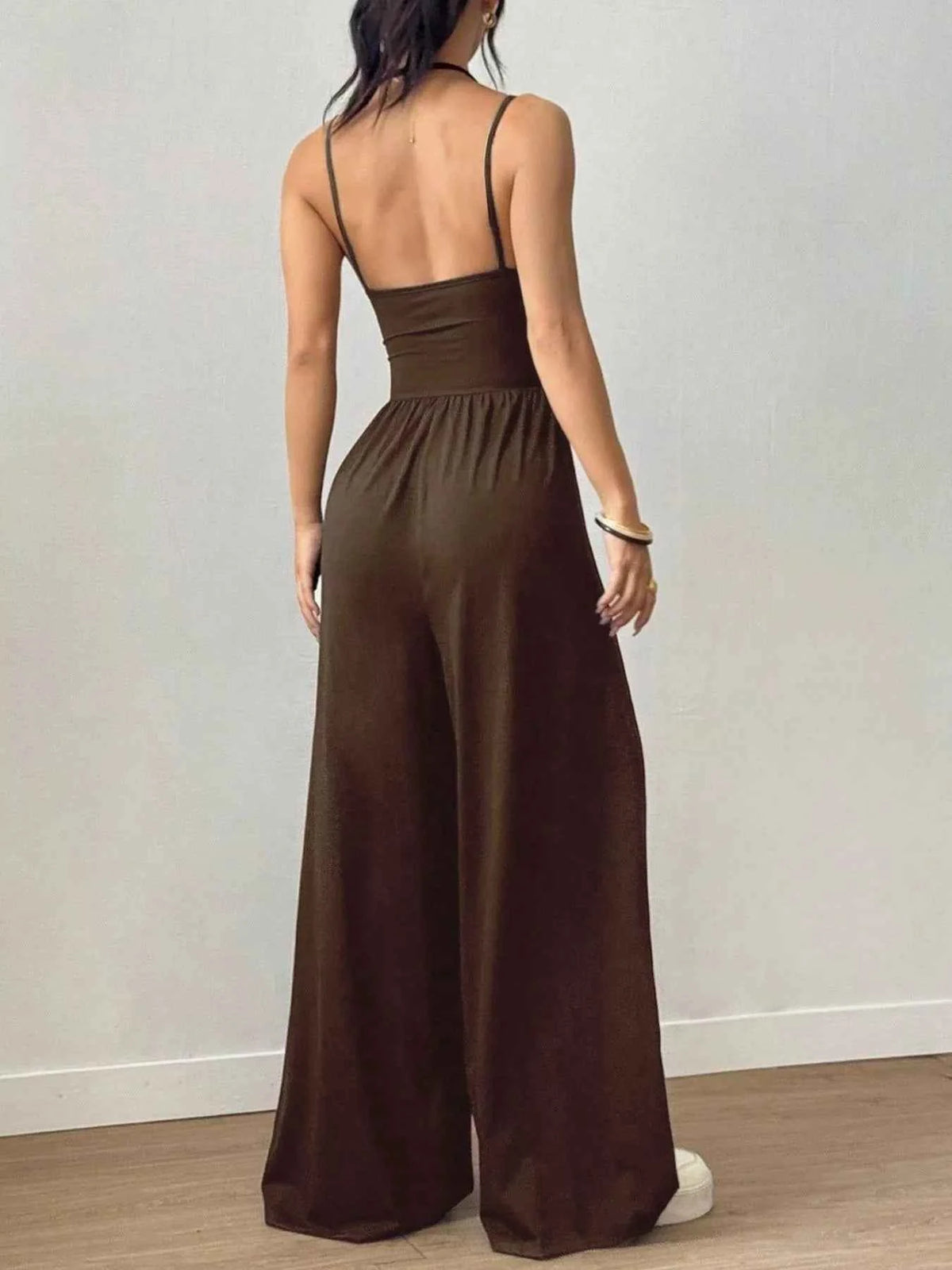 Effortless Ruched Wide-Leg Jumpsuit