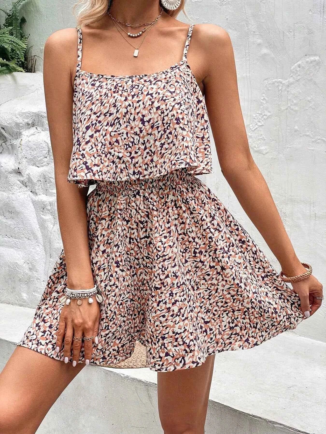 Ditzy Floral Spaghetti Strap Romper