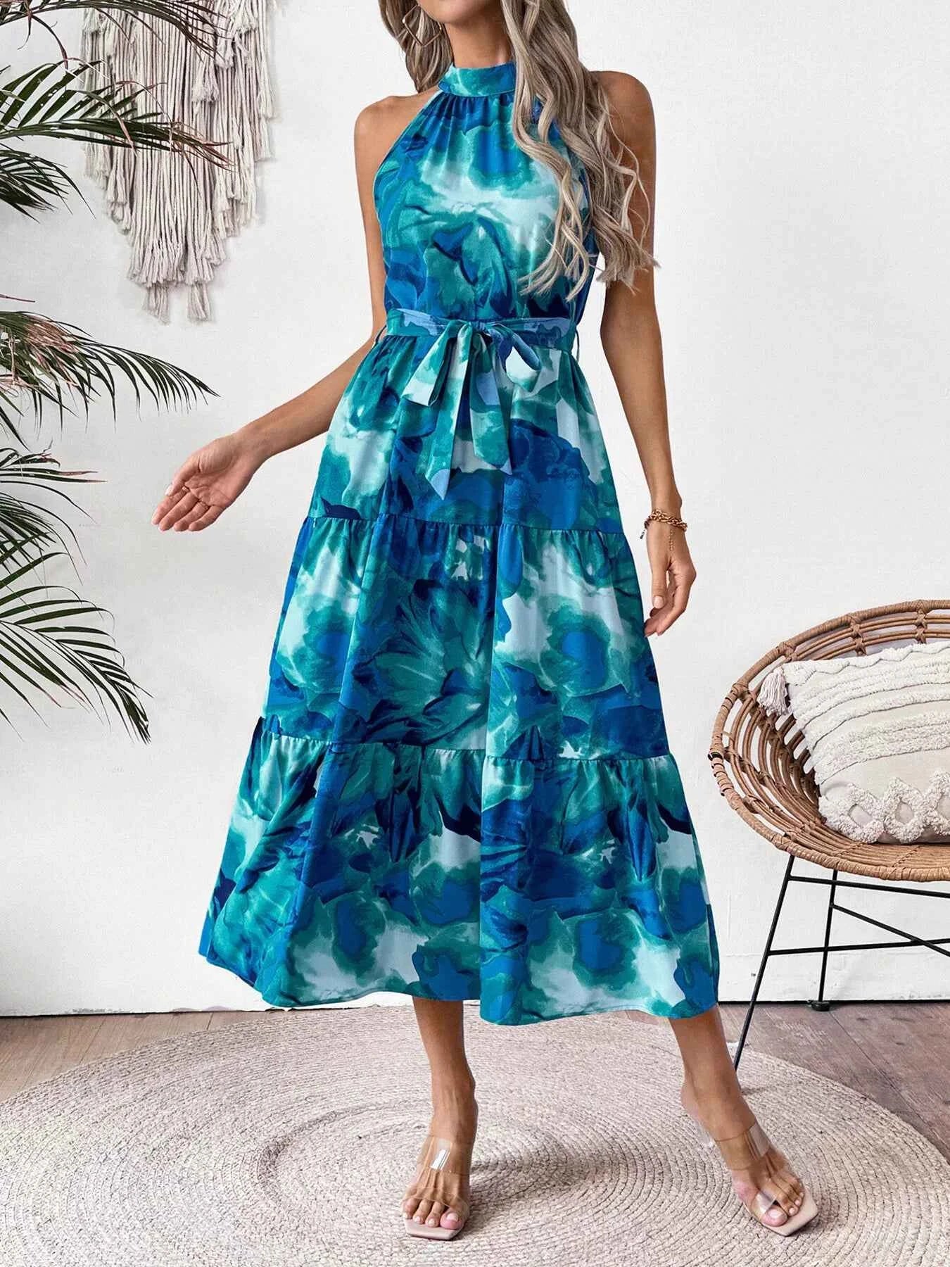 Blue Watercolor Dress