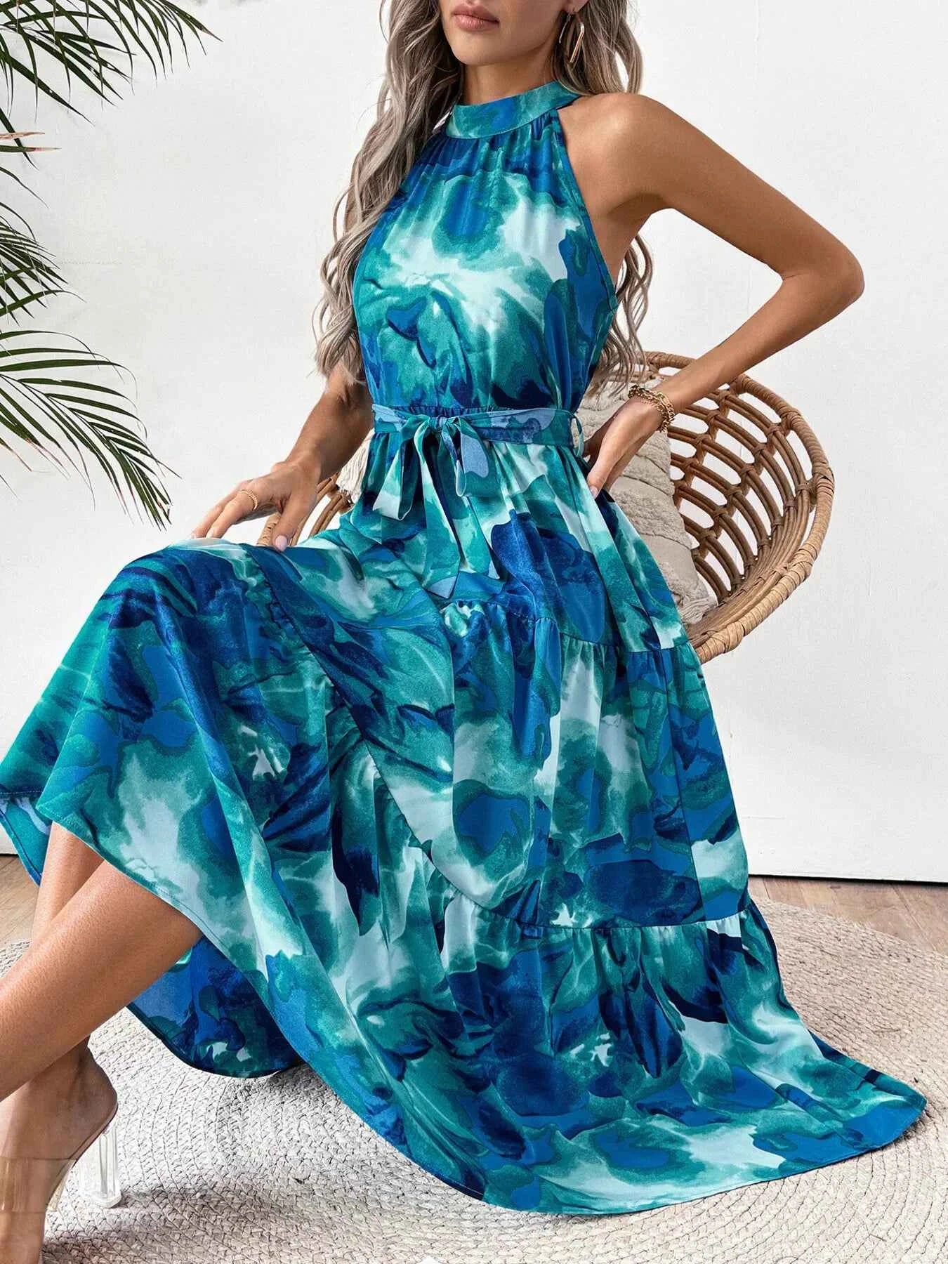 Blue Watercolor Dress