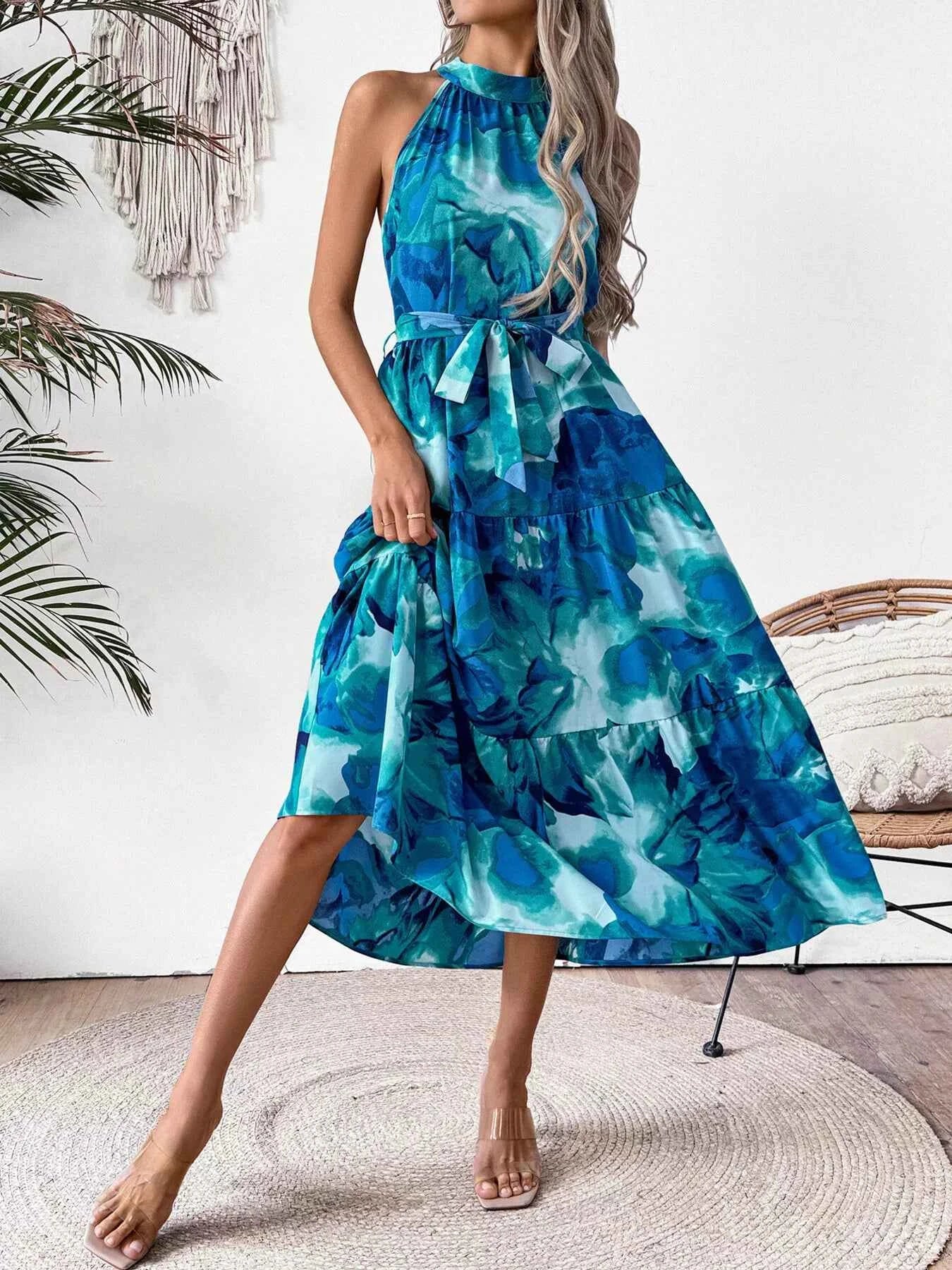 Blue Watercolor Dress