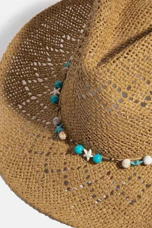 Turquoise and Shell Cowboy Hat