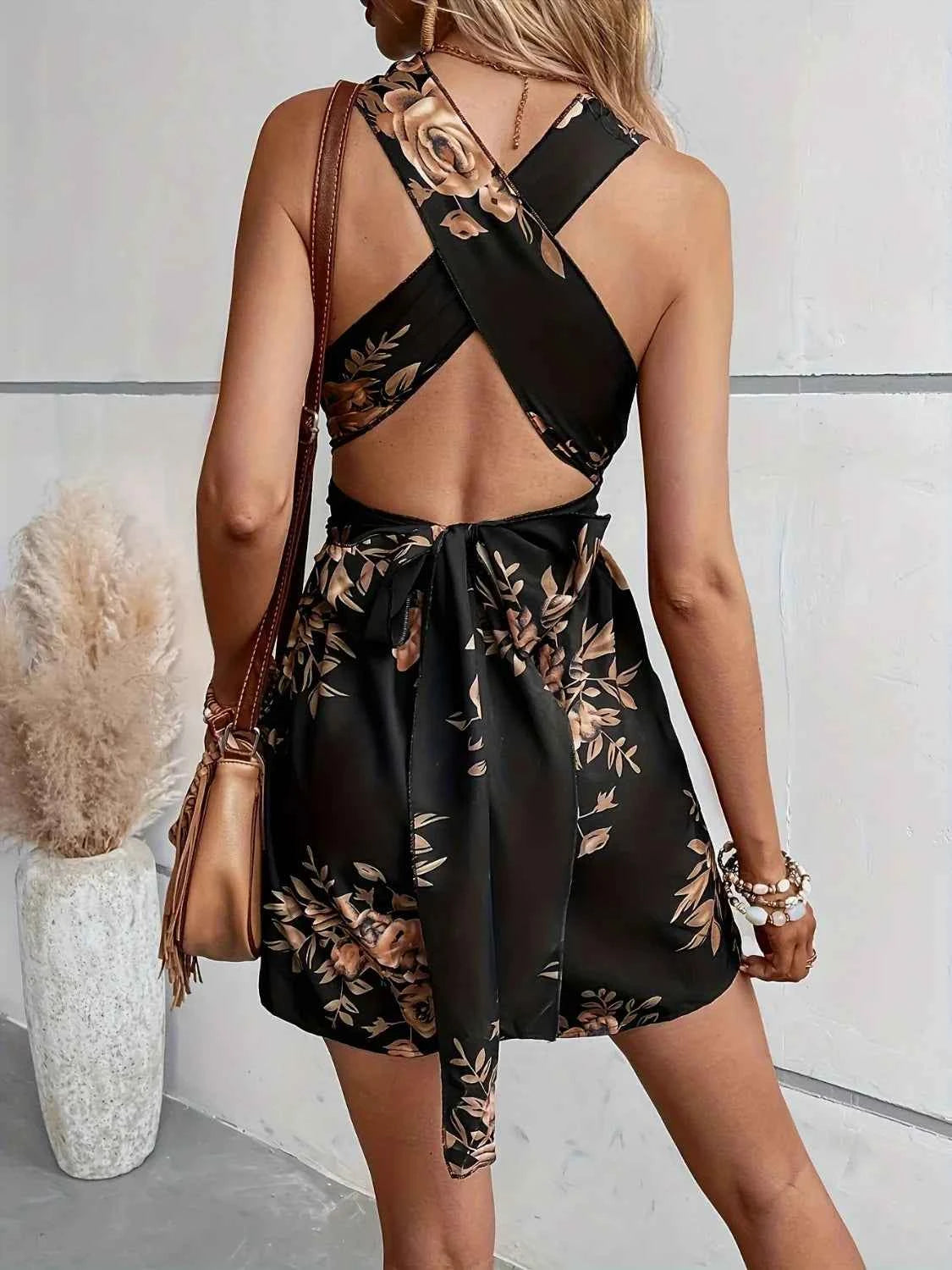 Open Back Floral Romper