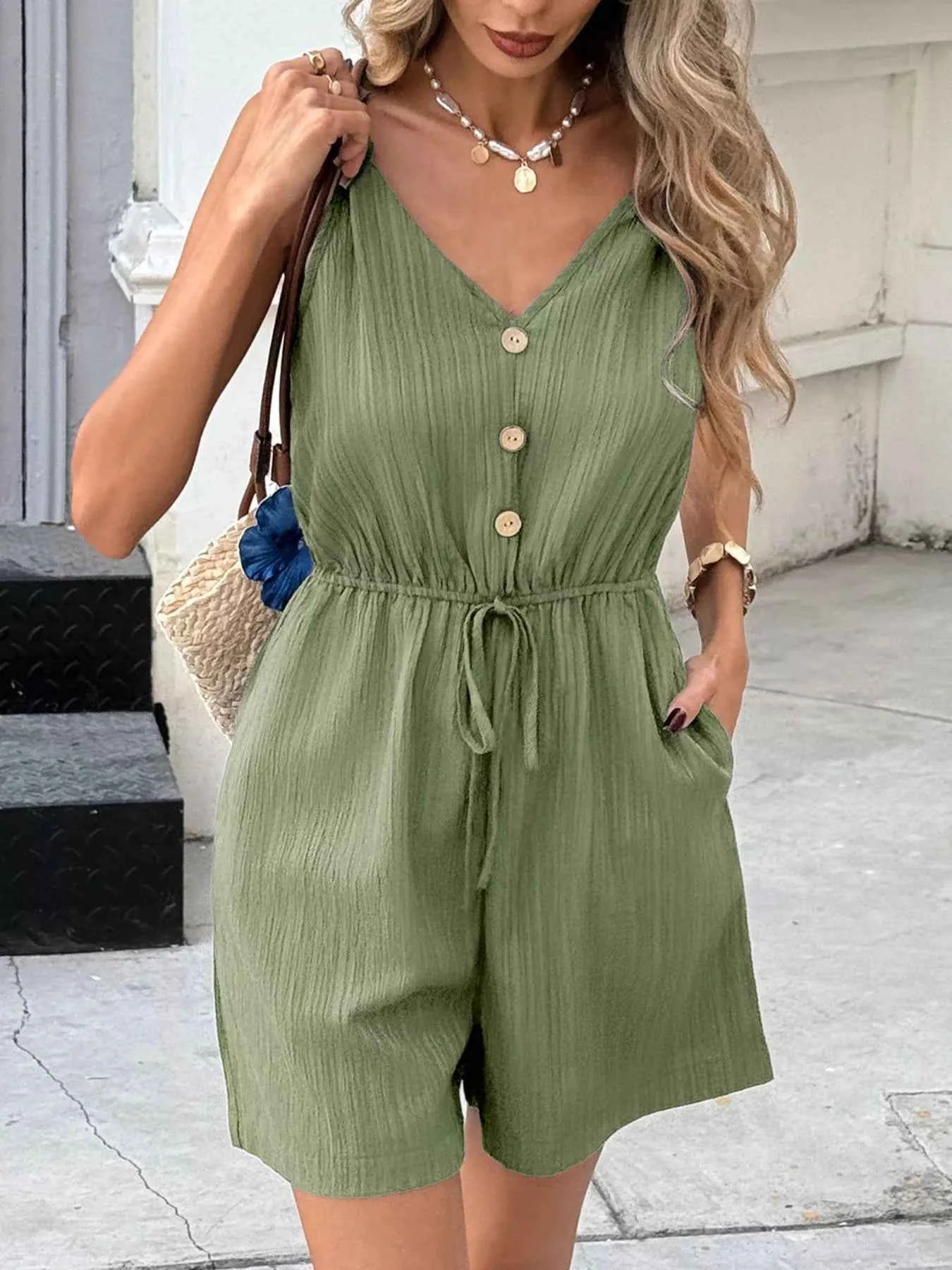 Casual Knot Strap Romper