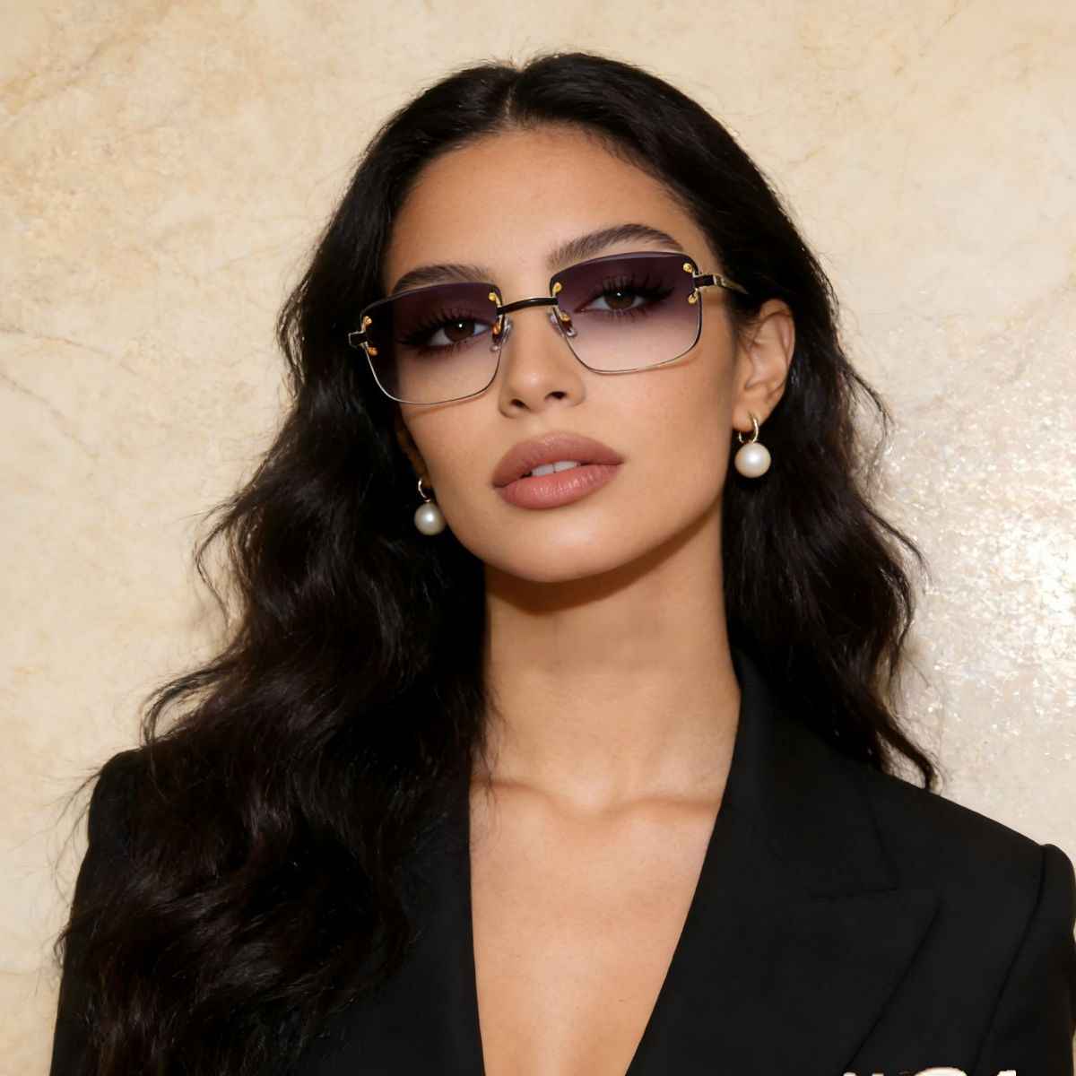 Rimless Gradient Tinted Sunglasses