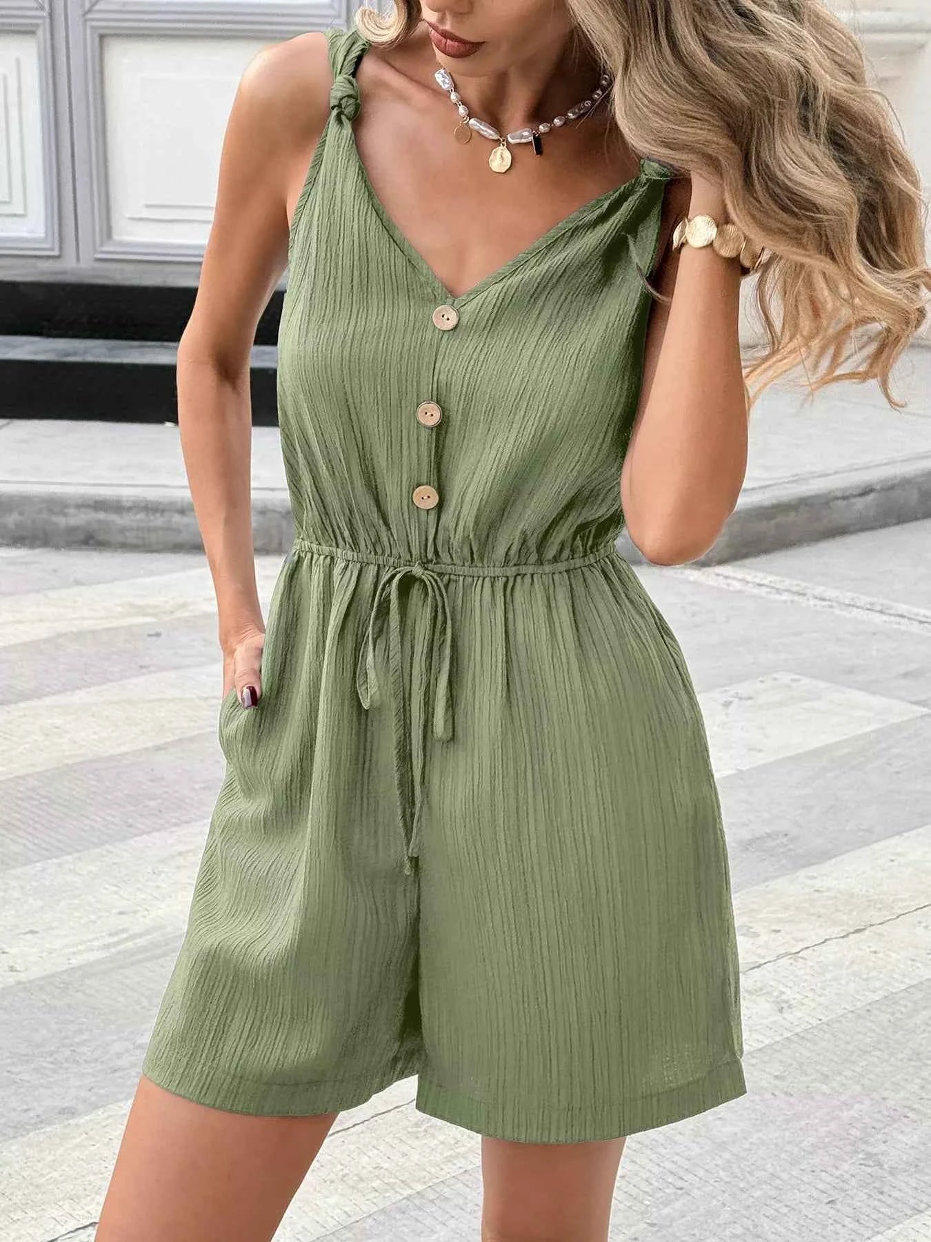 Casual Knot Strap Romper