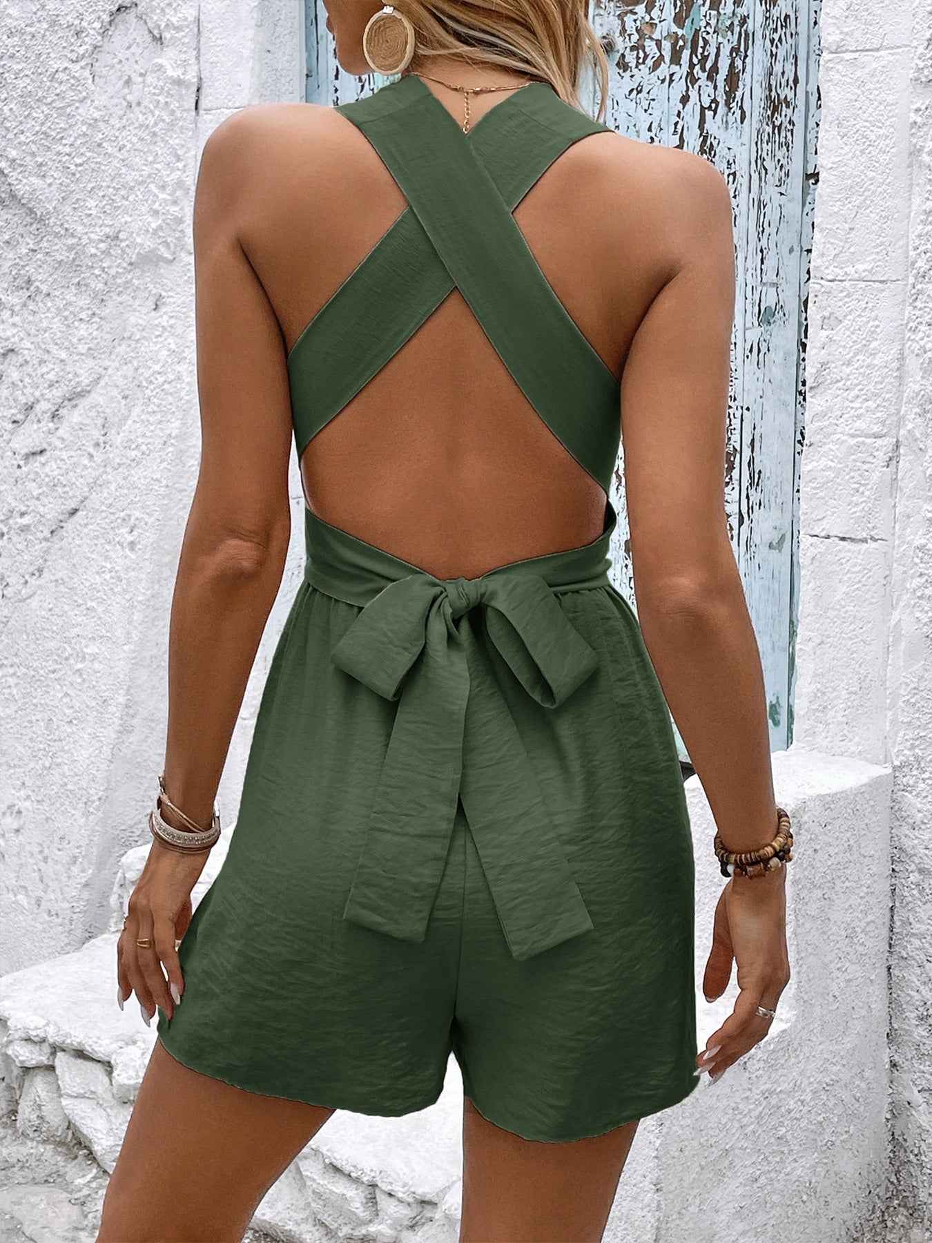 Criss Cross Open Back Romper